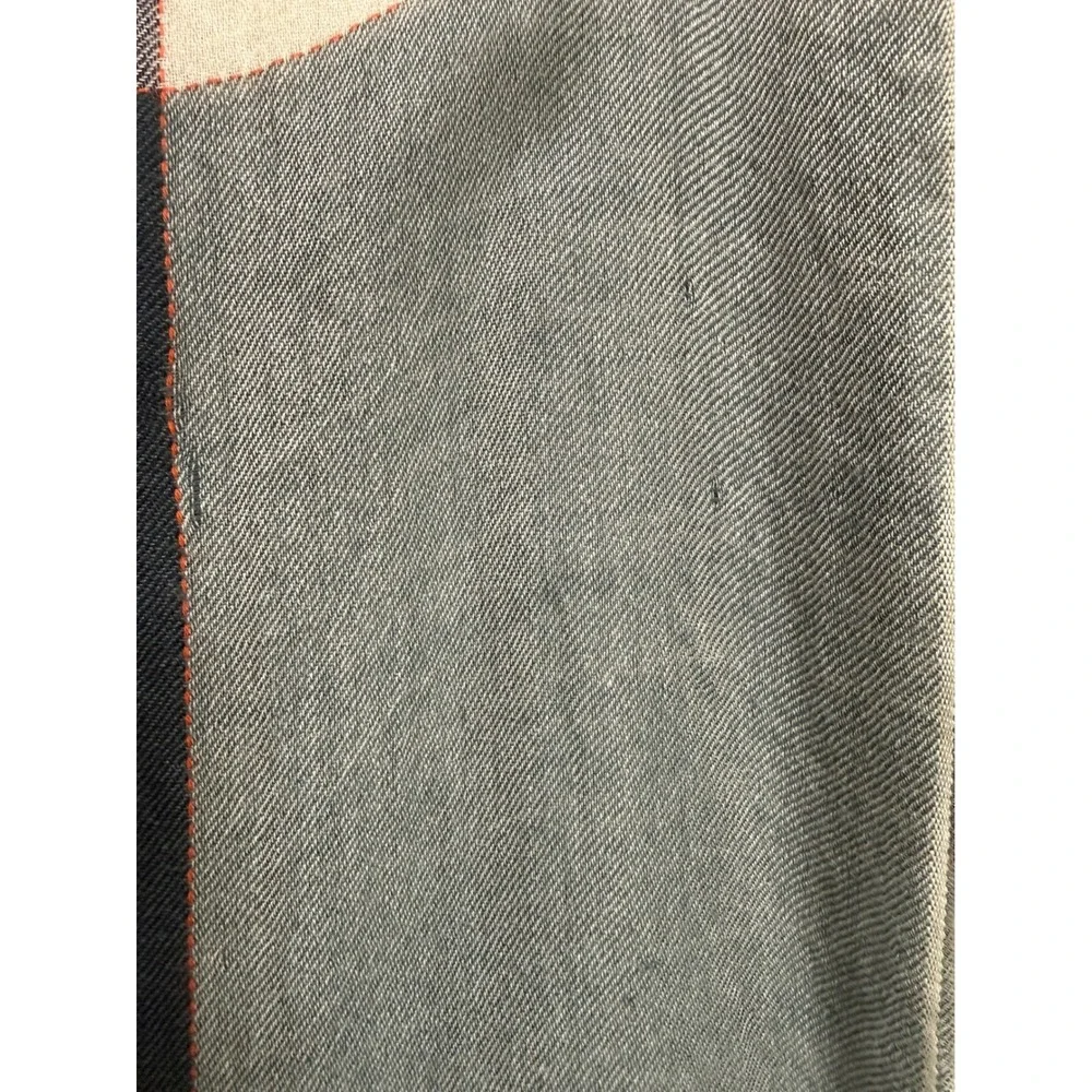 COS Wool Challis Oversized Scarf Grey EUC Colorblock Plaid Patchwork  Luxury OS